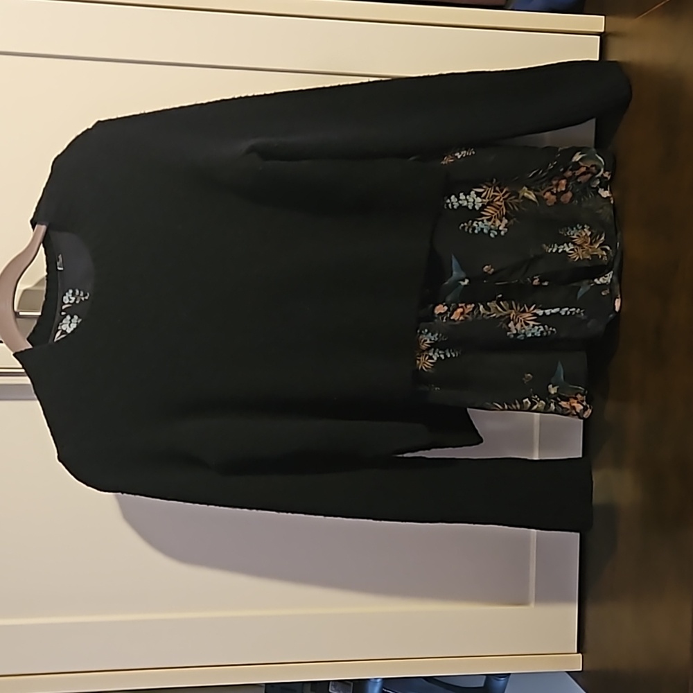 All Saints Black sweater with an attached blouse underneath. Size S